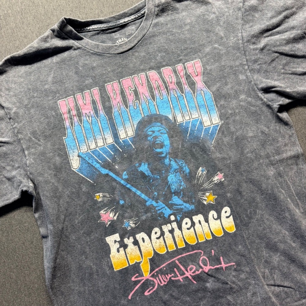 Authentic Hendrix Experience Jimi Hendrix Mineral Wash Graphic T-Shirt Mens M